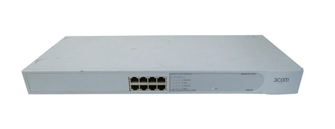 3C16477A 3Com Baseline Switch 2808 10BASE-T / 100BASE-TX / 1000BASE-T with Automatic MDI / MDIX on all 8-Ports RJ-45 connector (Refurbished)