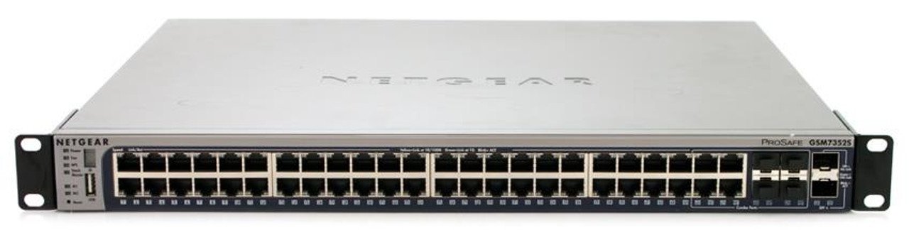 GSM7352S NetGear ProSafe 48-Ports 10/100/1000Mbps Stackable Gigabit Layer 3 Managed Switch (Refurbished)