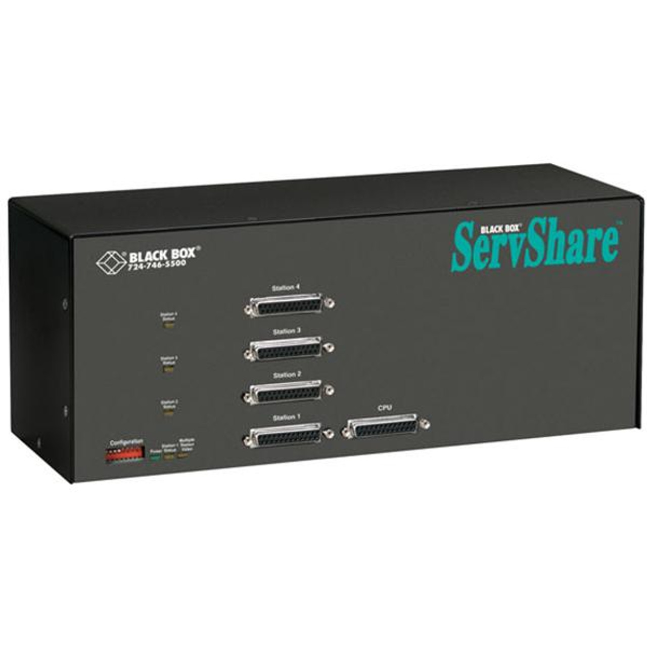 KV754A Black Box ServShare KVM Switch 4 x 1 4 x DB-25 Keyboard/Mouse/Video (Refurbished)