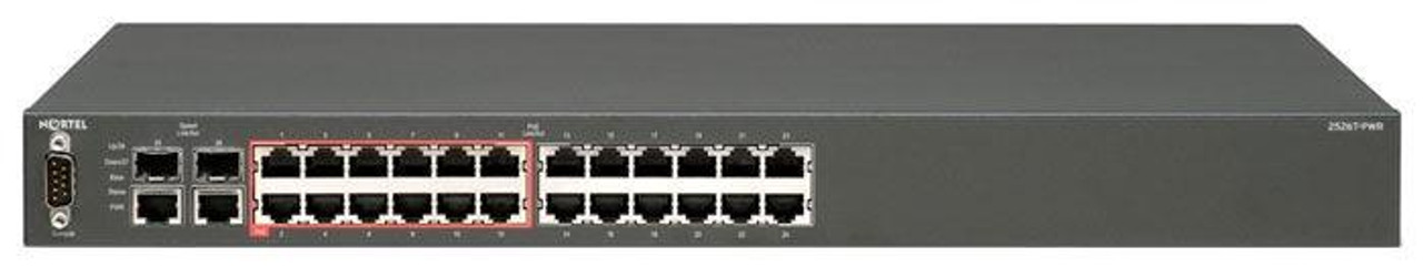 AL2500A11-E6 Nortel Ethernet Routing Switch 2526T with 24-Ports Fast Ethernet 10/100 ports- 2 Combo SFP with Power cord (Refurbished)