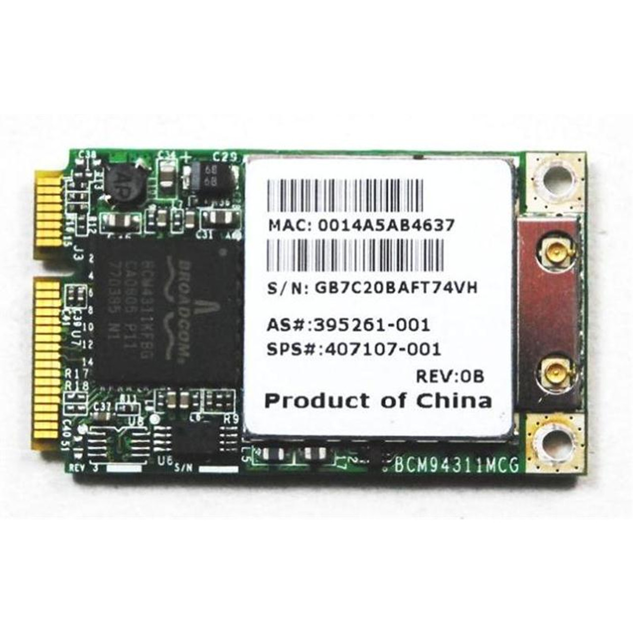 407107-001 HP 54G IEEE 802.11b/g Mini PCI Express WLAN Wireless Network Card for Pavlion DV5000 Series