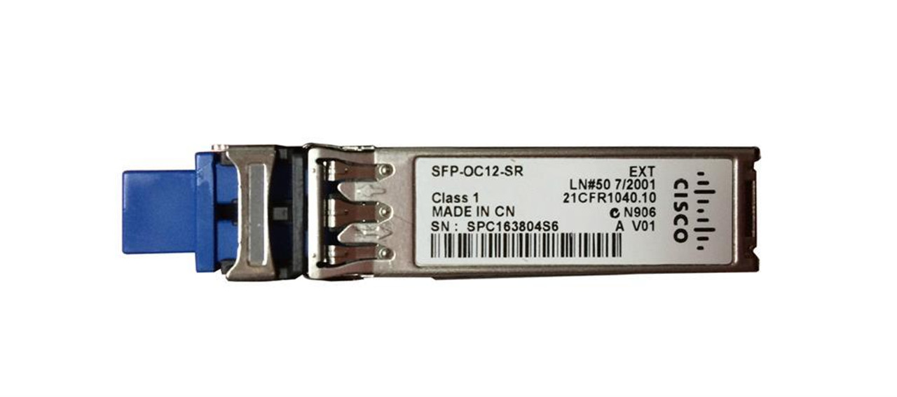 SFP-OC12-SR= Cisco 622Mbps OC-12/STM-4 Single-Mode Fiber 2km 1310nm Duplex LC Connector SFP Transceiver Module (Refurbished)