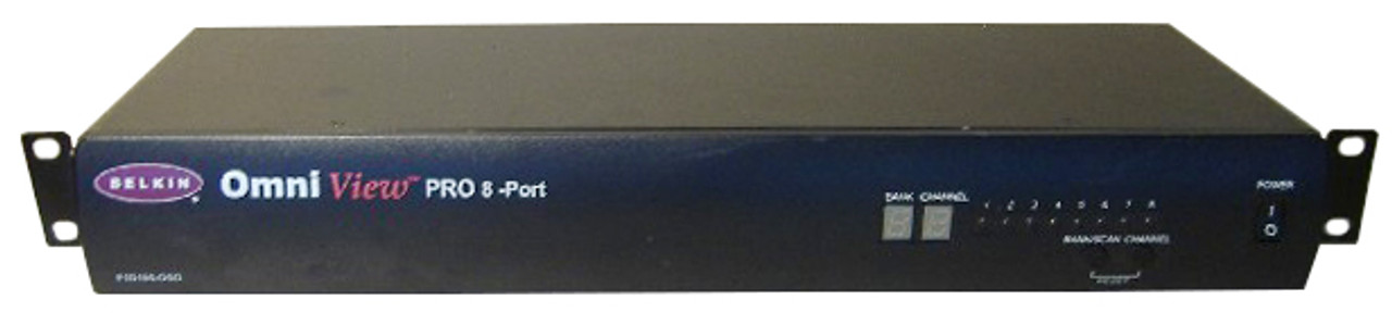 F1D108-OSD Belkin OmniView PRO 8-Ports KVM Switch 8 x 1 8 x mini-DIN (PS/2) Keyboard, 8 x mini-DIN (PS/2) Mouse, 8 x DB-9 Mouse, 8 x HD-15 Monitor 1U