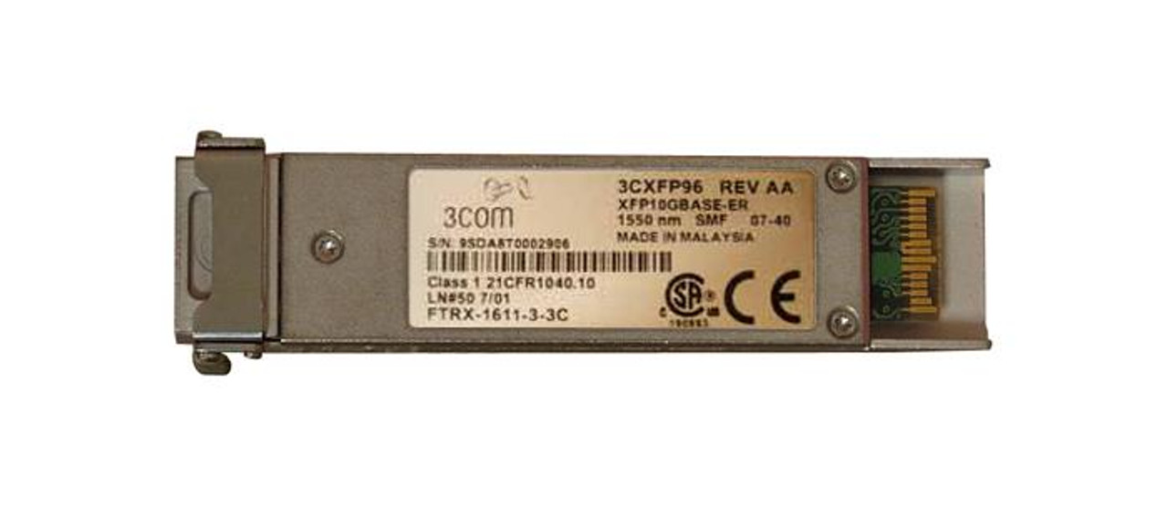 3CXFP96 3Com 10Gbps 10GBase-ER Single-mode Fiber 40km 1550nm Duplex LC Connector XFP Transceiver Module