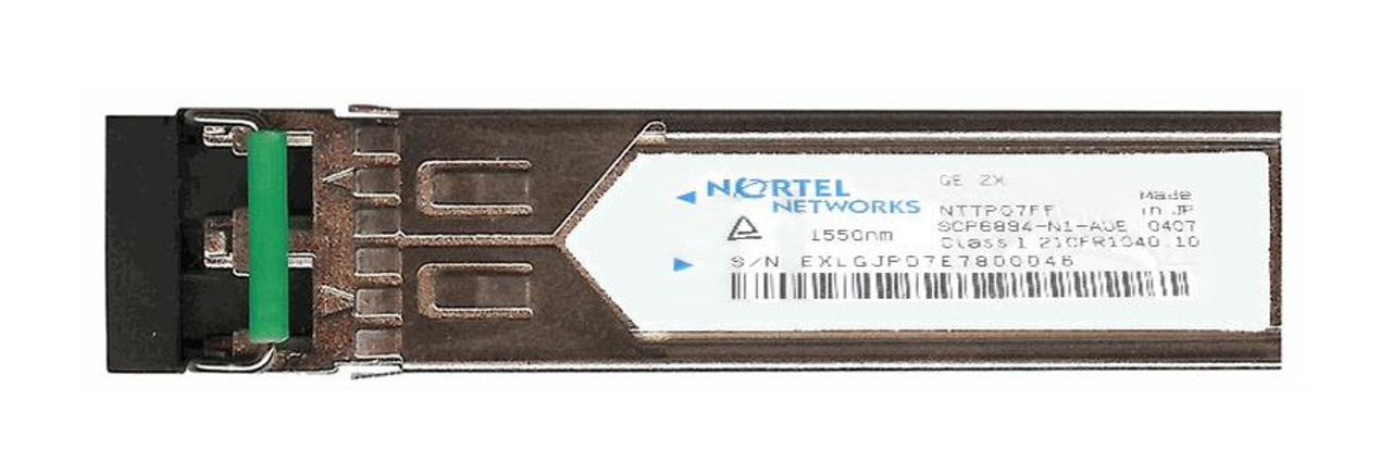 NTTP07FF Nortel 1Gbps 1000Base-ZX Single-mode Fiber 80km 1550nm LC Connector SFP Transceiver Module (Refurbished)