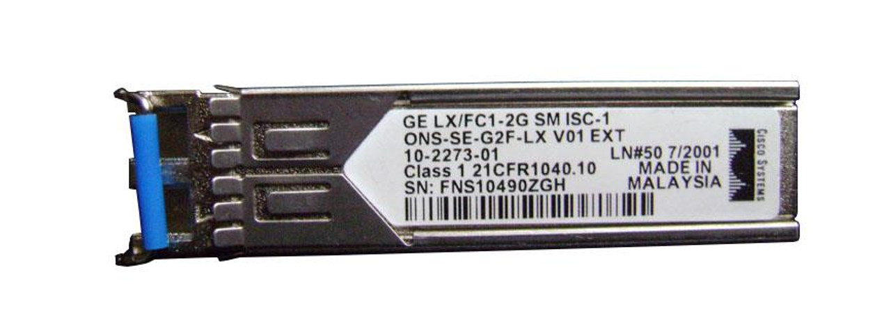 ONS-SE-G2F-LX= Cisco 2Gbps Fibre Channel 1000Base-LX Single-mode Fiber 10km 1310nm Duplex LC Connector SFP Transceiver Module