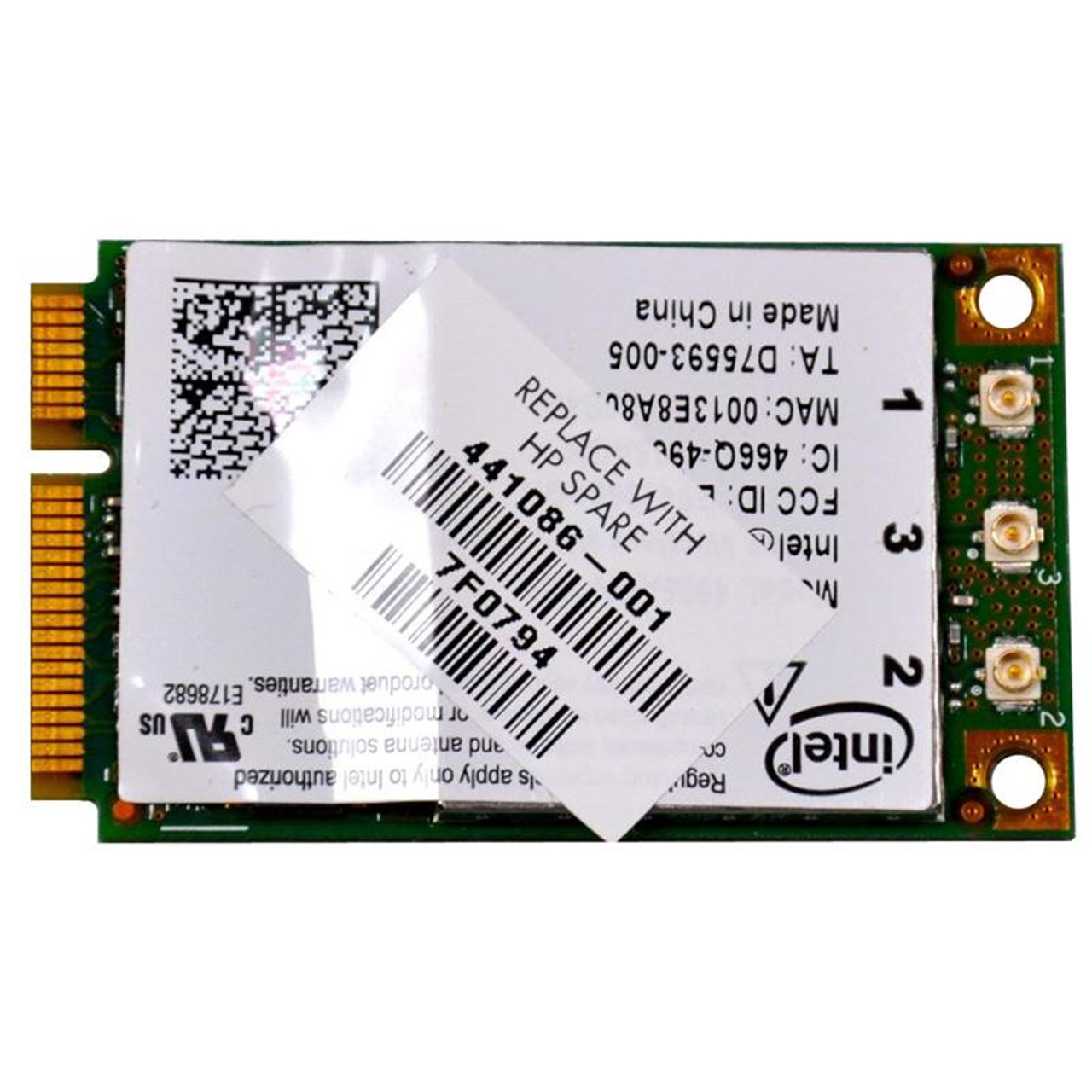 441086-001 HP Dual Band 2.4GHz / 5GHz 300Mbps IEEE 802.11a/b/g/draft-n Mini PCI Express Wireless Network Adapter