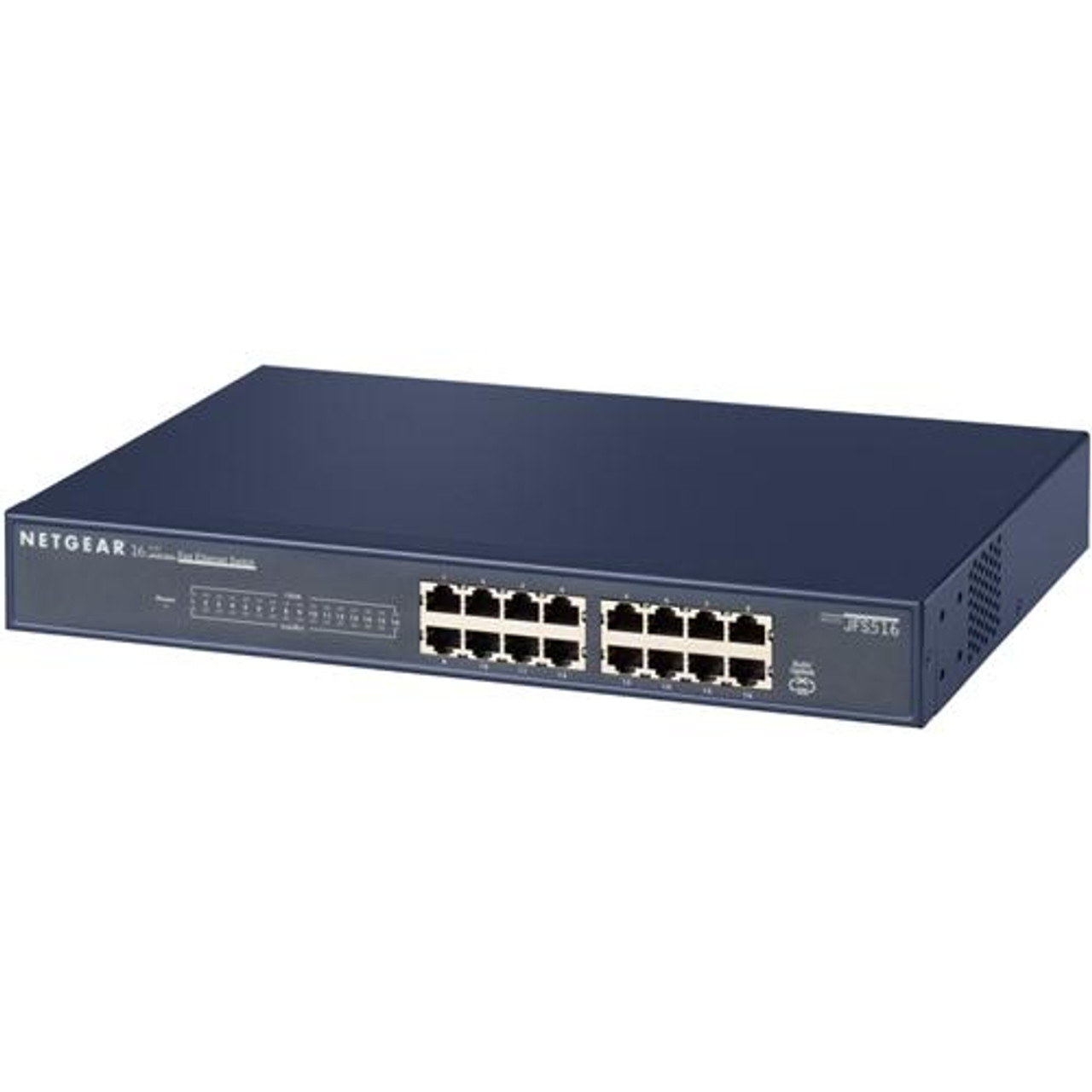 JFS516NA NetGear ProSafe 16-Ports 10/100Mbps RJ45 Fast Ethernet Rackmount Switch (Refurbished)