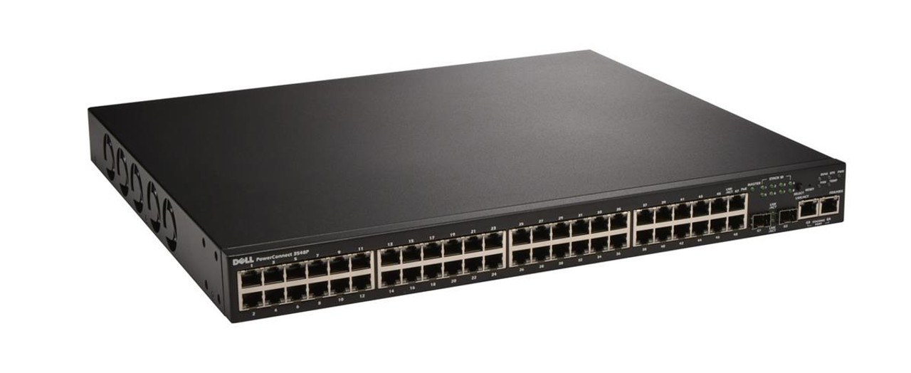 PCT3548P Dell PowerConnect 3548P 48-Ports x 10/100 + 2x shared SFP + 2x 10/100/1000 Fast Ethernet Poe Switch (Refurbished)
