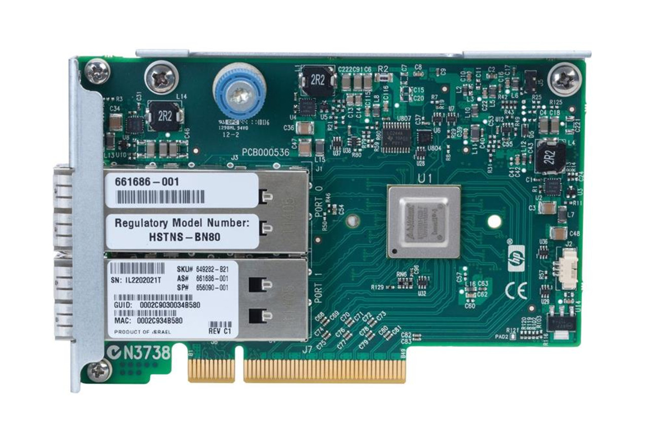 374921-001 HP InfiniBand 4X NC571C Dual-Ports 10Gbps PCI Express x8 Network Adapter