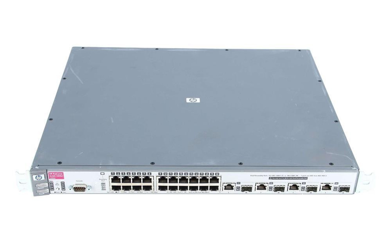 J4905A#ACF HP ProCurve 3400CL-24G 20-Ports 10/100/1000Base-T RJ-45 Manageable Stackable Rack-mountable Ethernet Switch with 4x SFP Ports and 1x Expansion Port