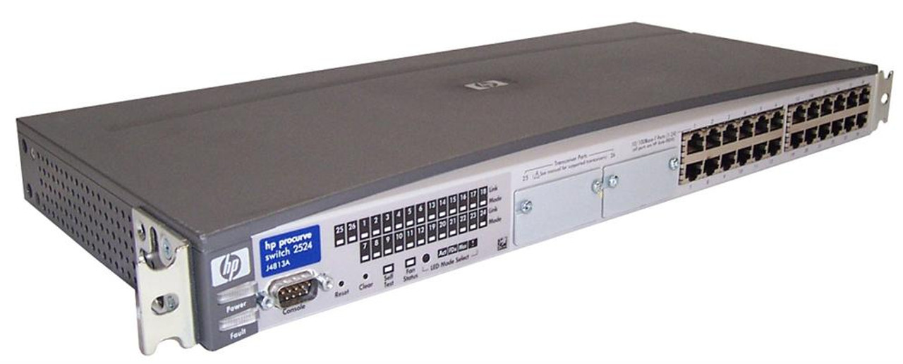 J4813AZ HP ProCurve Switch 24-Ports RJ-45 2524 Fast Ethernet 10/100Base-T 24-Ports Managed Rack Mountable (Refurbished)