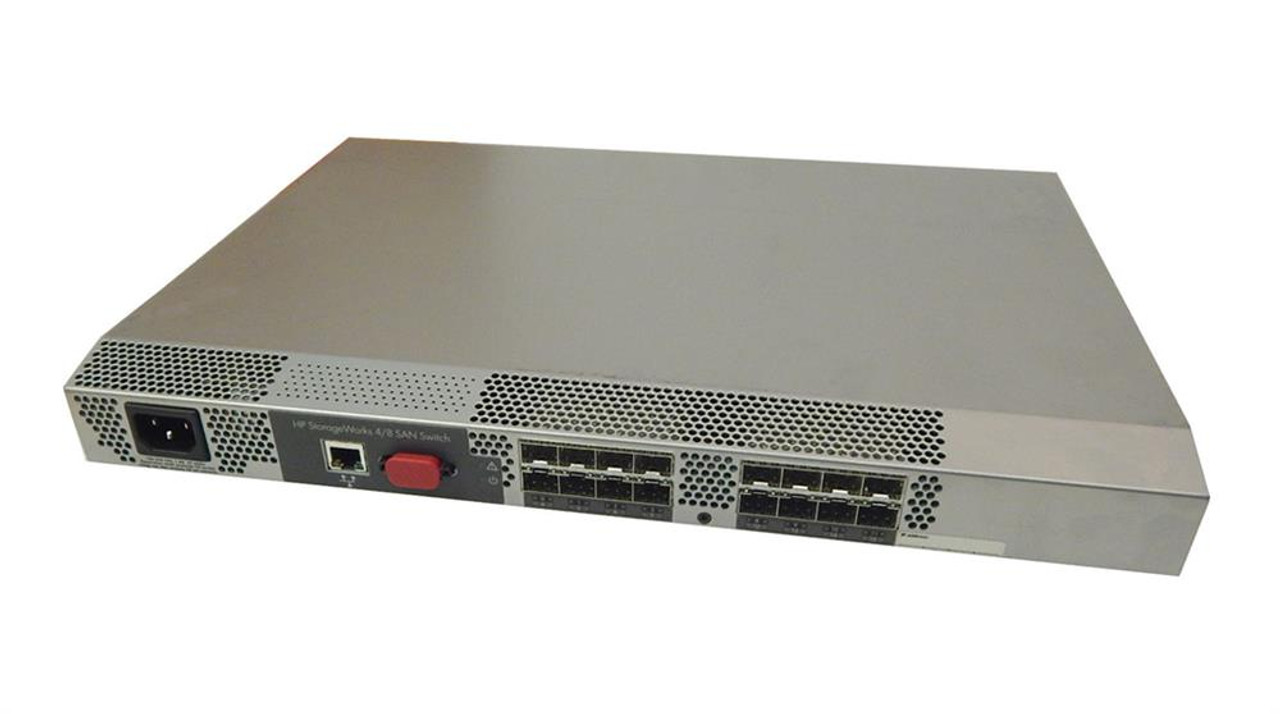 A8000AB HP StorageWorks SAN Switch 4/8 Switch 4GB Fibre Channel + 8 x SFP (empty) 1U Rack-mountable Cascadable (Refurbished)