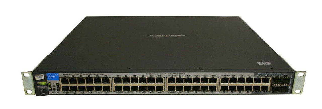 J9050-69001 HP ProCurve 2900-48G Stackable Managed Layer-3 Ethernet Switch 48 x 10/100/1000Base-T LAN + 4 x SFP (Mini-GBIC) (Refurbished)