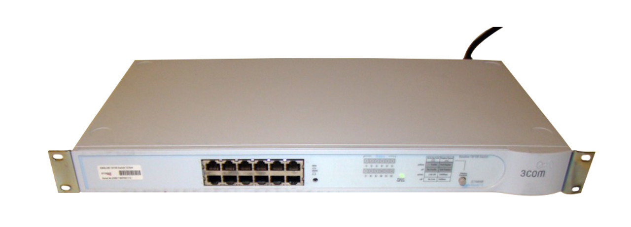 3COM-3C16464B 3Com SuperStack 3 BaseLine 12- Port 10/100Mbps External Fast Ethernet Switch (Refurbished)