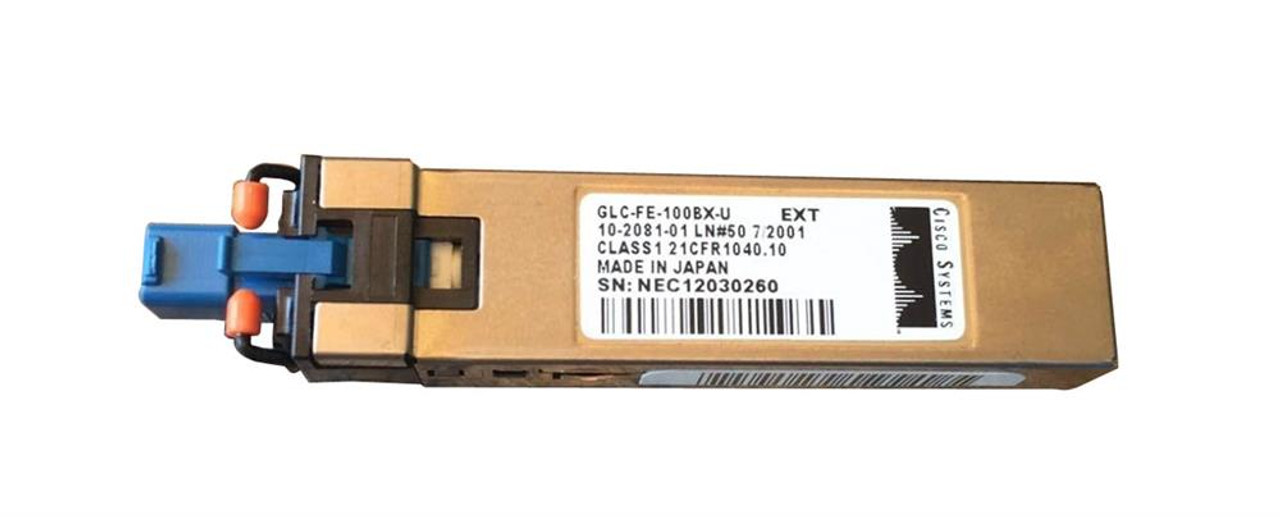 GLC-FE-100BX-U= Cisco 100Mbps 100Base-BX-U Single-mode Fiber 10km 1310nmTX/1550nmRX LC Connector SFP Transceiver Module