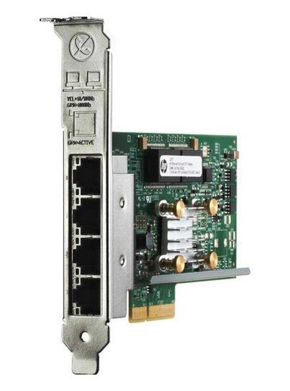 647594-B21#0D1 HP 331T Quad-Ports RJ-45 1Gbps 10Base-T/100Base-TX/1000Base-T Gigabit Ethernet PCI Express 2.0 x4 Network Adapter