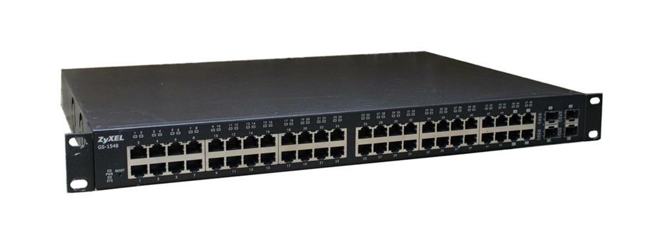 ZY-GS1548 ZyXEL GS1548 Managed Ethernet Switch 4 x Gigabit Ethernet Expansion Slot Manageable Twisted Pair 2 Layer Supported Desktop, Rack-mountable