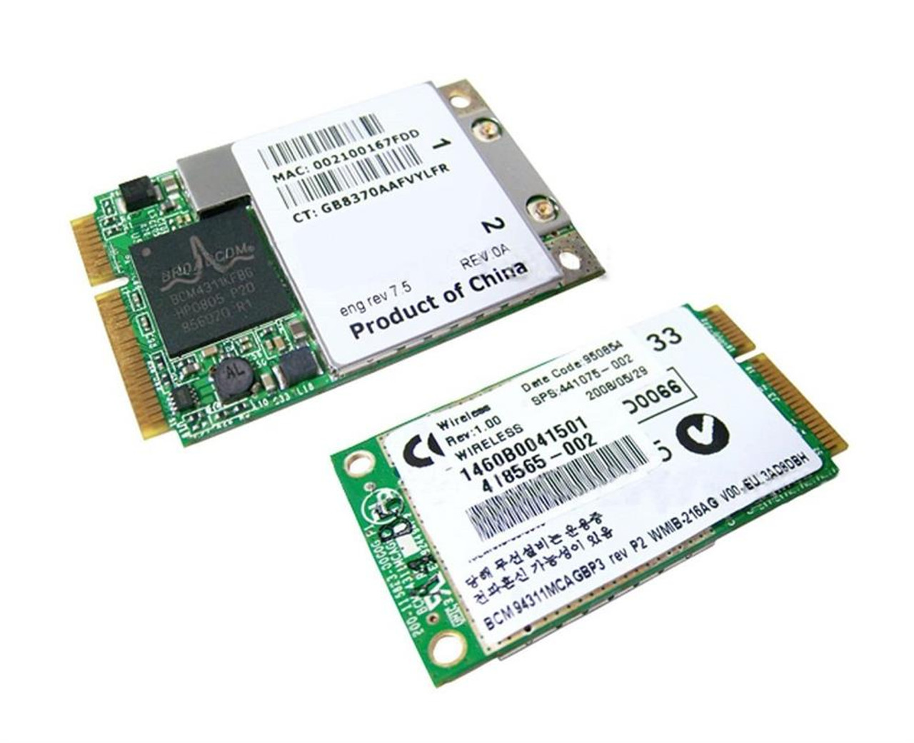 BCM94311MCAGB Broadcom 2.4GHz 54Mbps IEEE 802.11a/b/g Mini PCI WLAN Wireless Network Card for HP Compatible
