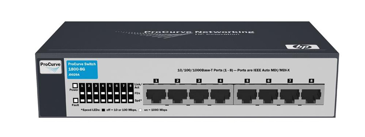J9029A#ABBR HP ProCurve 1800-8G 8-Ports 10/100/1000Base-T RJ-45 Manageable Ethernet Switch (Refurbished)
