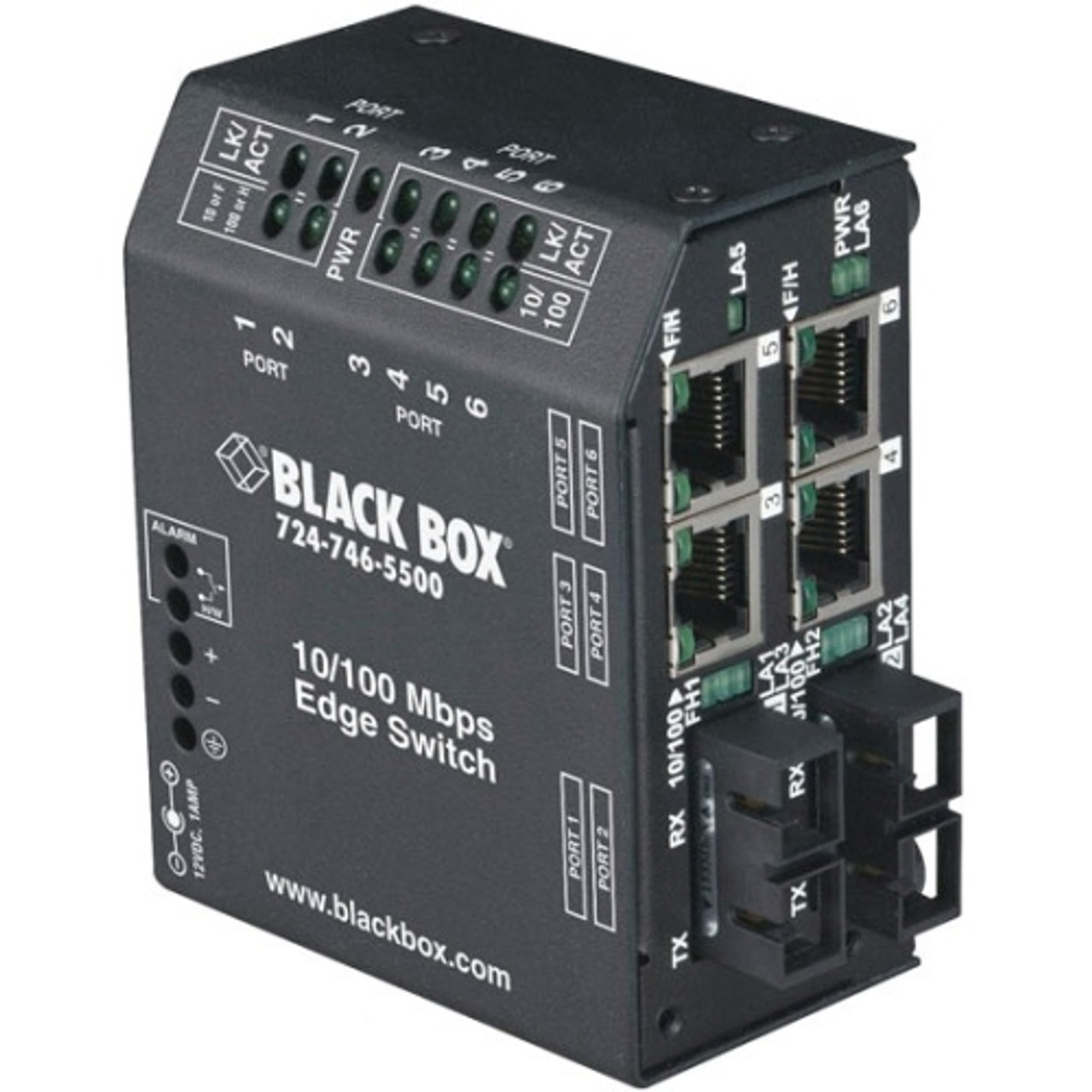 LBH240A-SSC Black Box NIB-Heavy-Duty Edge Switch Standard (4) Copper + (2) Fiber Si (Refurbished)