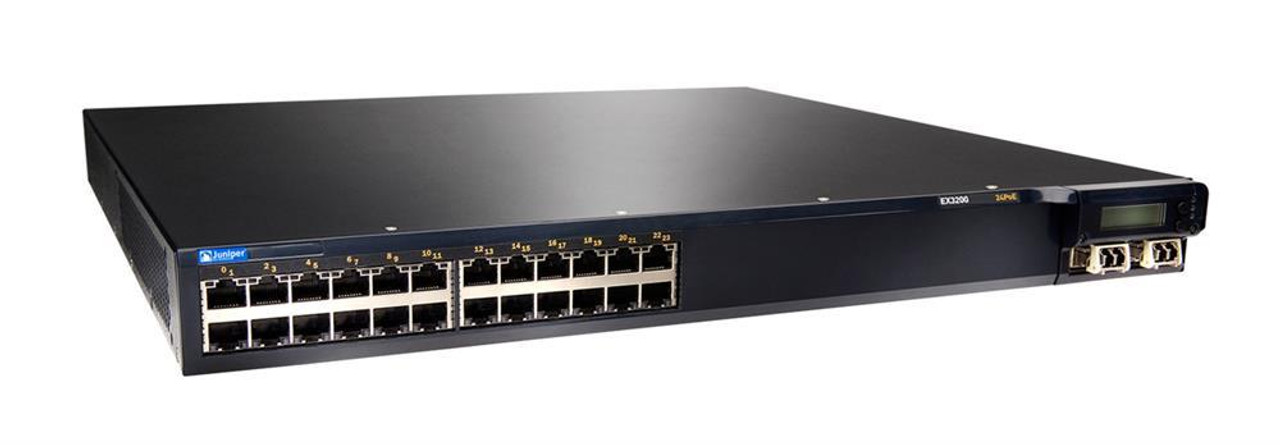 EX3200-24T-DC Juniper EX 3200 24-Ports 10/ 100/ 1000Base-T Ethernet Switch  with 190Watt DC Power Supply (Refurbished)