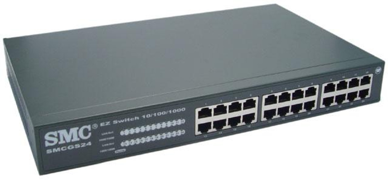 SMCGS24 SMC Ez Switch 10/100/1000Mbps 24-Ports Gigabit Unmanaged Switch  (Refurbished)