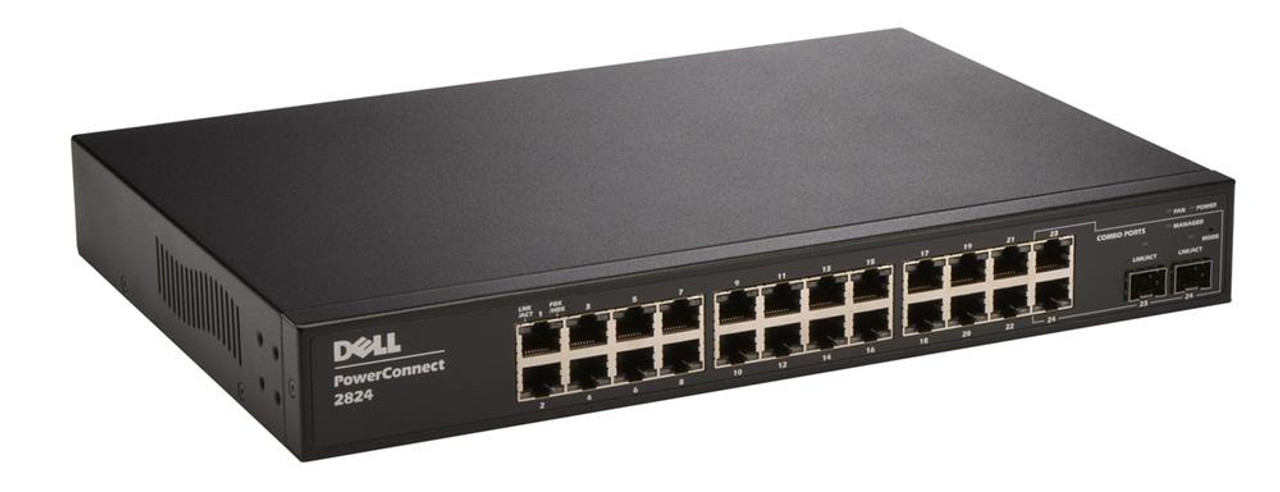 F491K Dell PowerConnect 2824 24-Ports 10/100/1000Base-T Managed Switch (Refurbished)