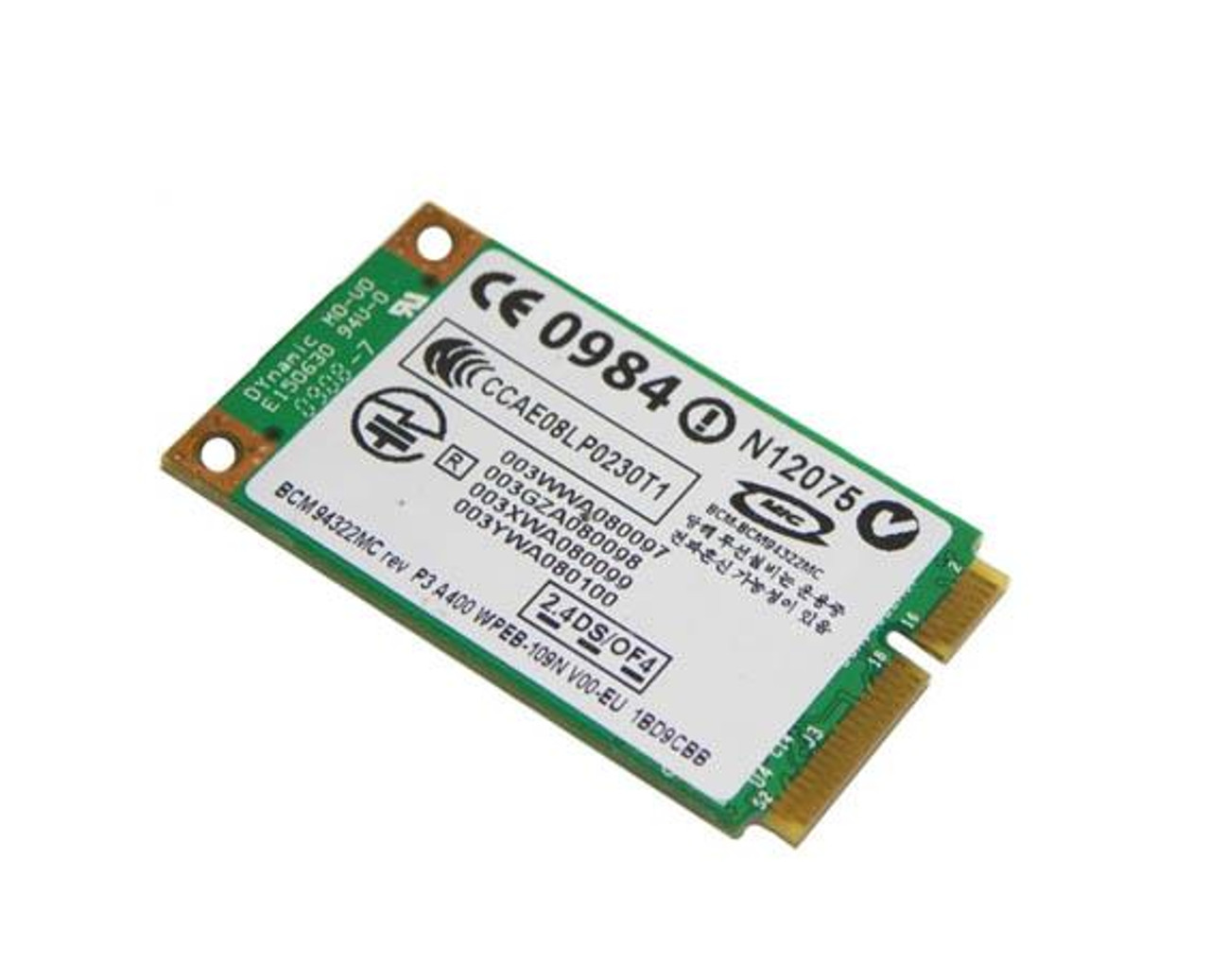 BCM94322MC Broadcom Dual Band 300Mbps 2.4GHz / 5GHz IEEE 802.11a/b/g/n Bluetooth 4.0 Half Mini PCI Express Wireless Network Card