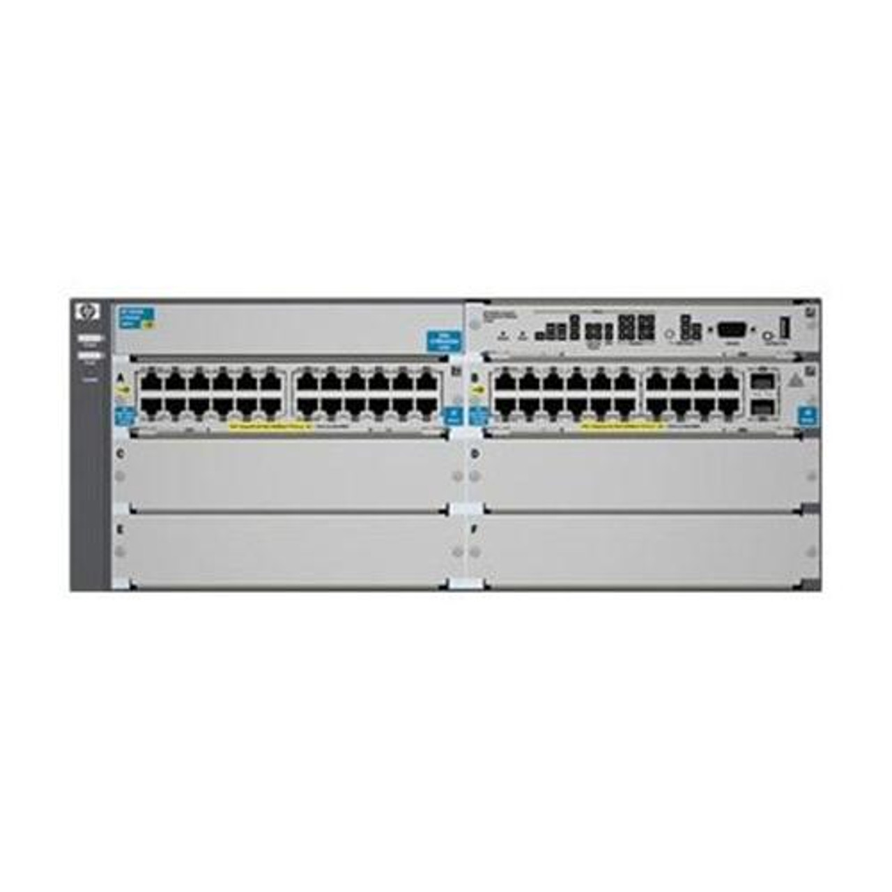 J9533A#ABB HP ProCurve E5412-92G-PoE 92-Ports Layer-4 Managed v2 zl Gigabit Ethernet Switch with 2 x SFP (mini-GBIC) (Refurbished)