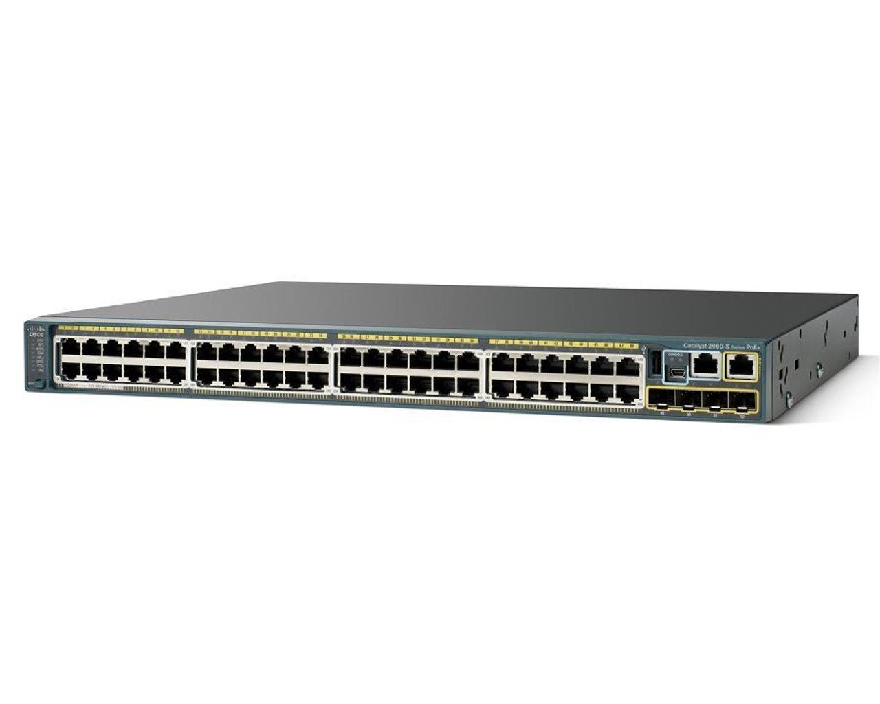 WS-C2960S-48LPS-L Cisco Catalyst 2960S-48LPS-L 48-Ports 10/100/1000Base-T RJ-45 POE Manageable Layer2 Rack-mountable 1U and Stackable Ethernet Switch with 4x SFP