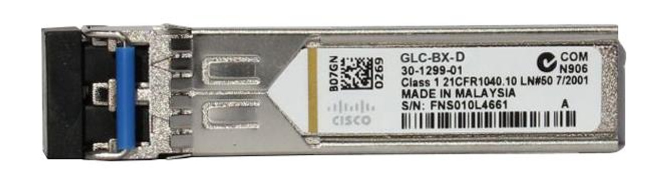 GLC-BX-D120 Cisco 1Gbps 1000BASE-BX10-D Downstream Bidirectional Single Fiber with DOM SFP Transceiver Module (Refurbished)