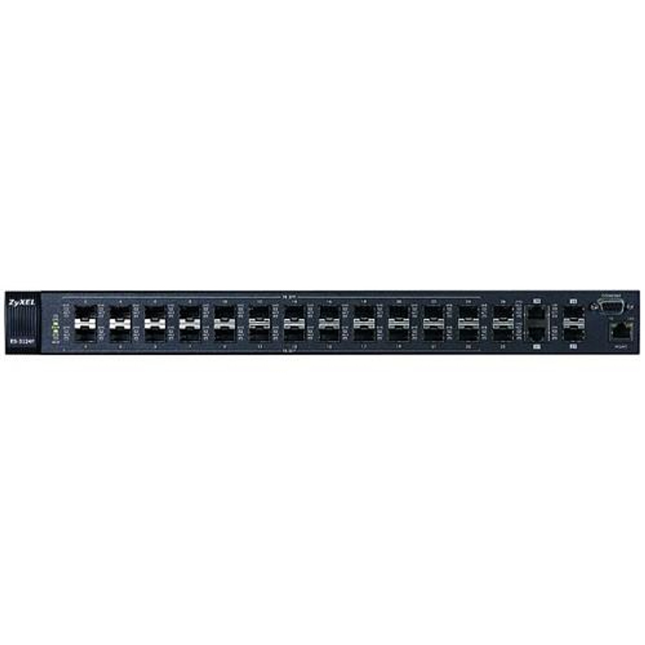 ES3124FDC Zyxel ES-3124F Metro Ethernet Switch 2 x SFP (mini-GBIC) 24 x SFP 2 x SFP (mini-GBIC) 2 x 10/100/1000Base-T (Refurbished)