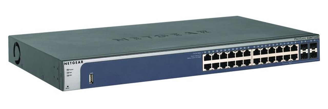 GSM7224EU NetGear ProSafe 24-Ports 10/100/1000Mbps Layer 2 Managed Gigabit Ethernet Switch (Refurbished)