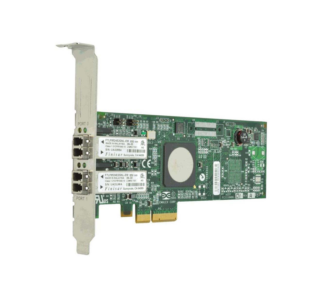 LPE11002ELOWPBRACKETS Emulex LightPulse Dual-Ports LC 4Gbps Fibre Channel PCI Express x4 Low Profile Host Bus Network Adapter