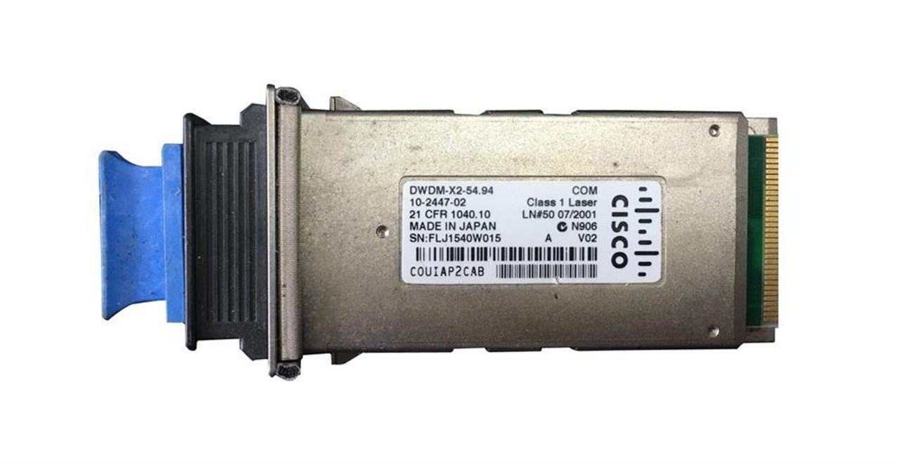 DWDM-X2-54.94= Cisco 10Gbps 10GBase-DWDM Single-mode Fiber 80km 1554.94nm Duplex SC Connector X2 Transceiver Module (Refurbished)