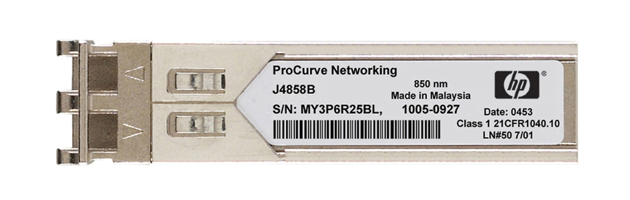 J4858AAD HP ProCurve X121 1Gbps 1000Base-SX Multi-mode Fiber 550m 850nm Duplex LC Connector SFP (mini-GBIC) Transceiver Module