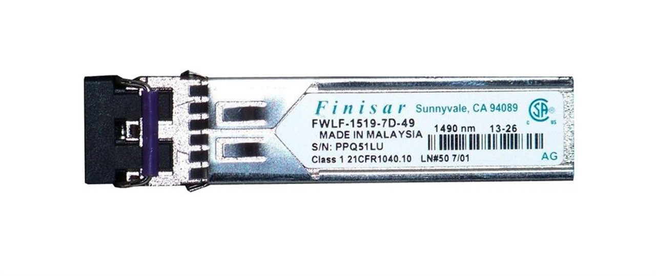 FWLF16197D49 Finisar 1.25Gbps 1000Base-ZX CWDM Fibre Channel Single-mode Fiber 100m 1490nm Duplex LC Connector SFP Transceiver Module