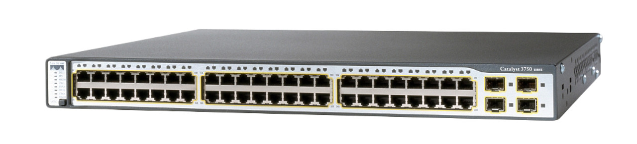 375048PSS Cisco Catalyst 3750 48-Ports Ethernet 10/100 4 SFP Based Gigabit Ethernet Ports Switch (Refurbished)