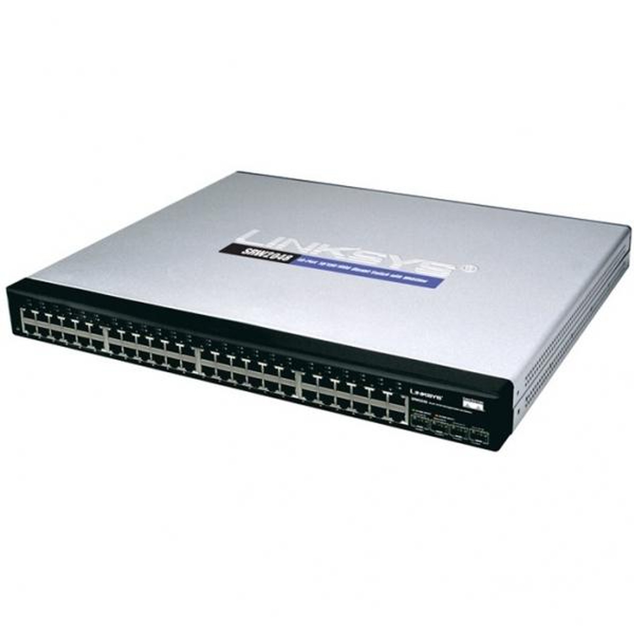 SG-30052 Linksys 48-Ports 10/100/1000 Gigabit Switch with WebView Includes 48 10/100/1000 RJ-45 Ports and 4 Shared SFP (MiniGBIC) Slots (Refurbished)