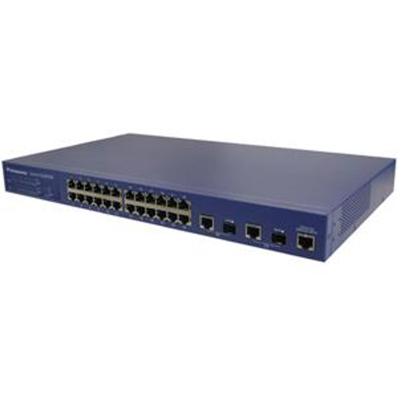 MN23249K Panasonic PoE Ethernet Switch 26 Ports Manageable 24 x POE 2 x Expansion Slots 10/100/1000Base-T, 10/100Base-TX PoE Ports (Refurbished)