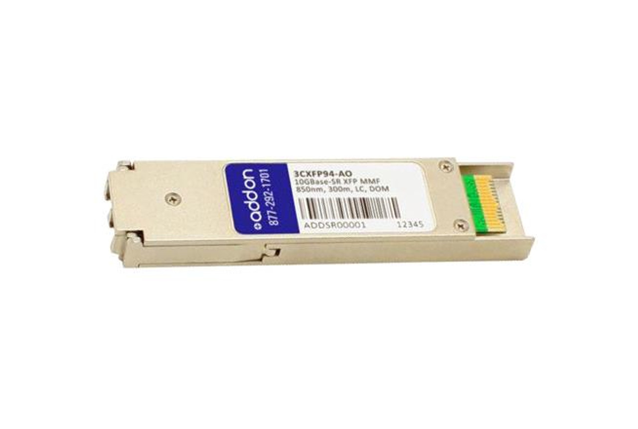 3CXFP94AO ADDONICS 10Gbps 10GBase-SR Multi-mode Fiber 300m 850nm Duplex LC Connector XFP Transceiver Module for 3Com Compatible