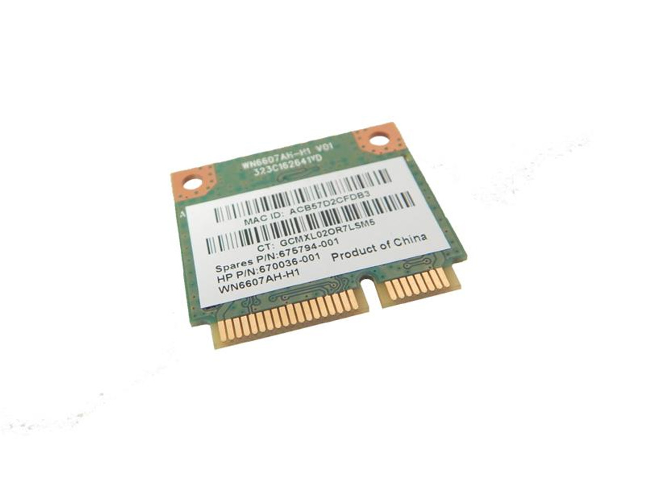 670036-001 HP Atheros 300Mbps 2.4GHz IEEE 802.11b/g/n Half Mini PCI Express WLAN Wireless Network Card