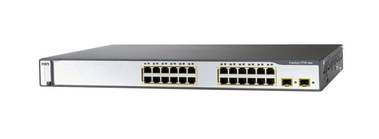 WS-C3750V2-24PS-E Cisco Catalyst 3750V2 24-Ports Ethernet 10/100 and 2 SFP-based Gigabit Ethernet Ports Switch (Refurbished)