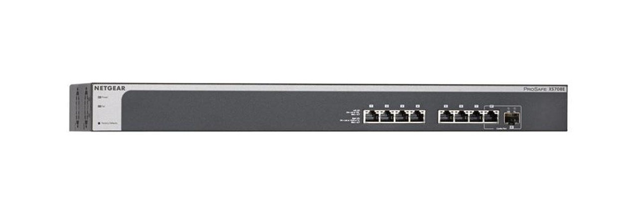 XS708E-100NES NetGear 8-Ports 10-Gigabit ProSafe Plus Switch 8 Ports 8 x RJ-45 1 x Expansion Slots 10GBase-T Rack-mountable (Refurbished)