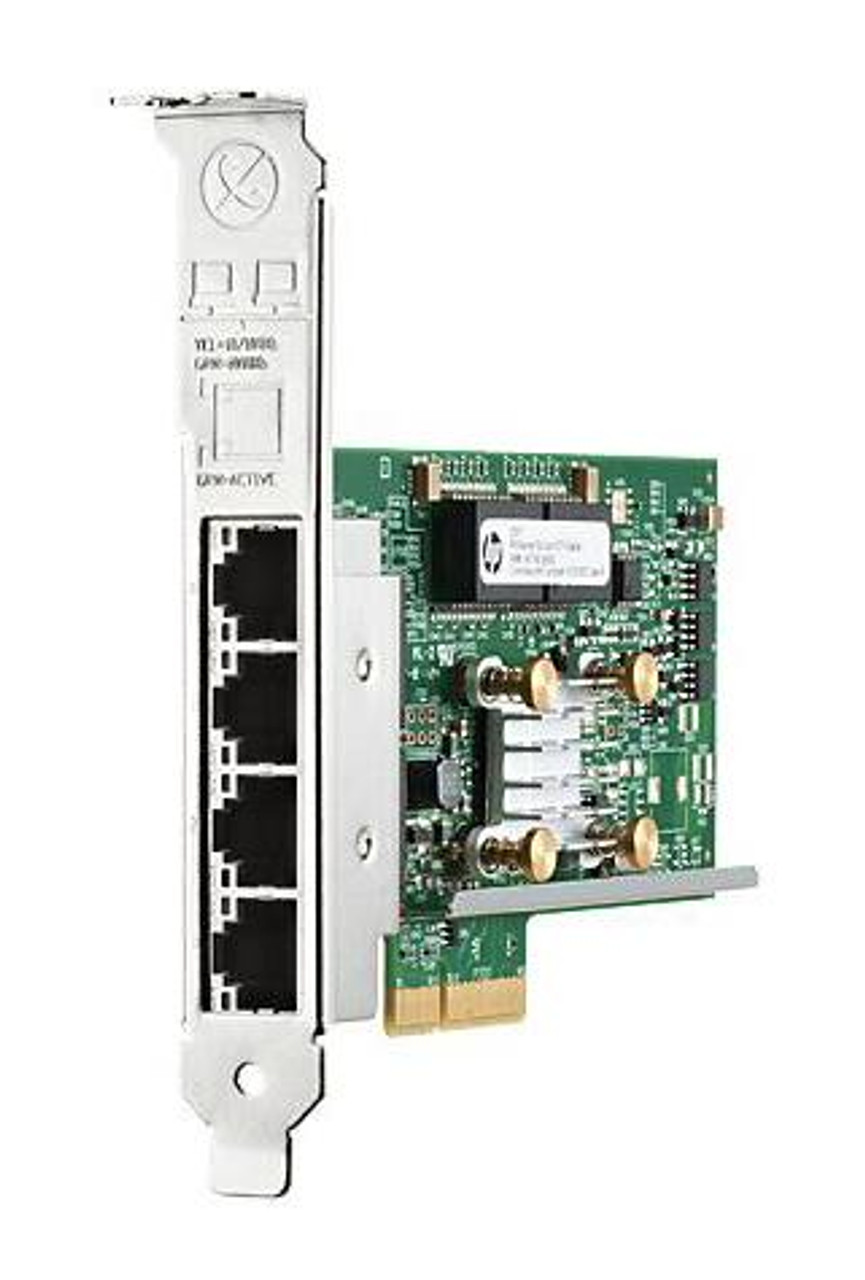647594-B12 HP 331T Quad-Ports RJ-45 1Gbps 10Base-T/100Base-TX/1000Base-T Gigabit Ethernet PCI Express 2.0 x4 Network Adapter