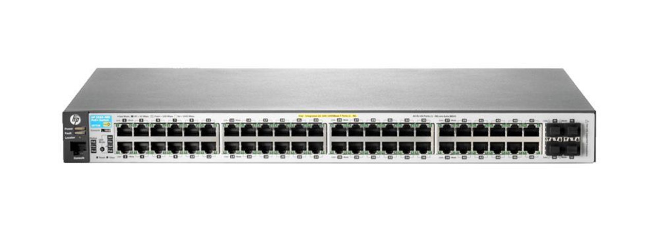 J9772AR#ABA HP Procurve 2530-48G 48-Ports RJ-45 10/100/1000-T PoE+ Manageable Layer 2 Rack-mountable 1U with Gigabit Ethernet SFP Switch (Refurbished)