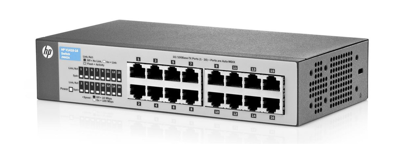 J9662AR HP ProCurve V1410-16 16-Ports RJ-45 10/100Base-TX unmanaged Ethernet Switch (Refurbished)