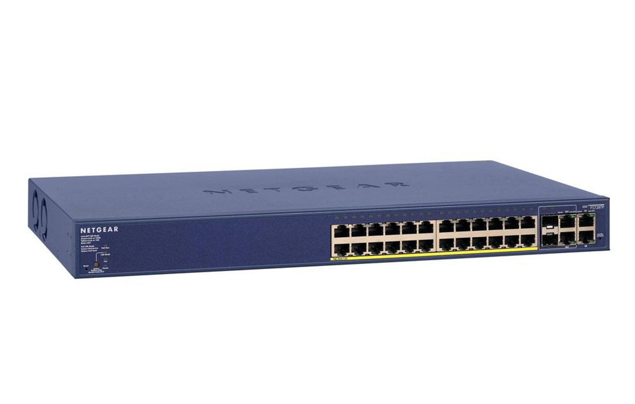 0711108 NetGear ProSafe 24-Port 10/100Mbps Smart Switch with 4 Gigabit Ports and 24 PoE Ports (Refurbished)