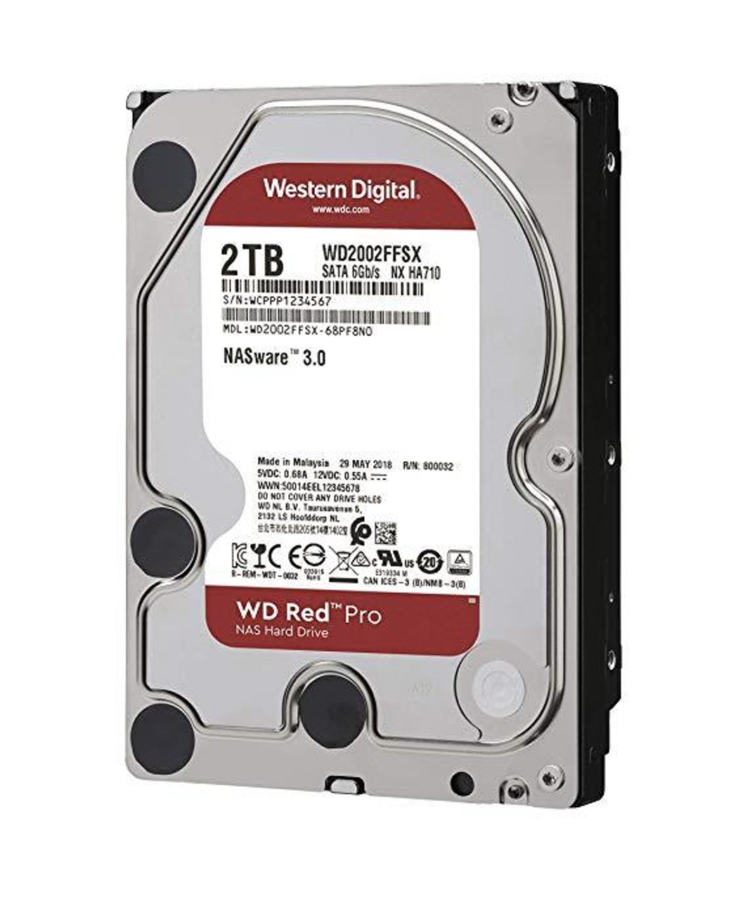 WD Red Pro WD2002FFSX - Hard drive - 2 TB - internal - 3.5 - SATA 6Gb/s - 7200 rpm - buffer: 64 MB